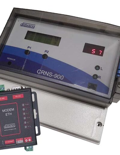 Sistema para gestión remota de Limitadores Registradores de sonido compuesto por Limitador registrador de sonido remoto CRNS-900 y módem de transmisión de datos.