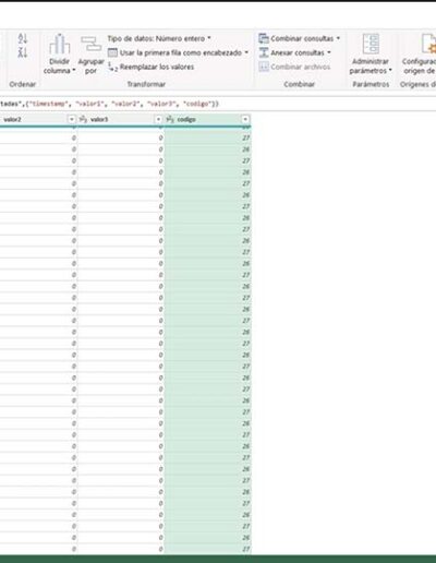Ejemplo de informe acústico exportado en formato CSV desde el software de Gestión remota para CRNS-900, CRNS-Tool con registros de niveles Leq e incidencias.